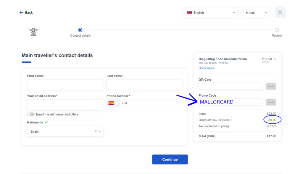 disgusting food museum palma promo code discount