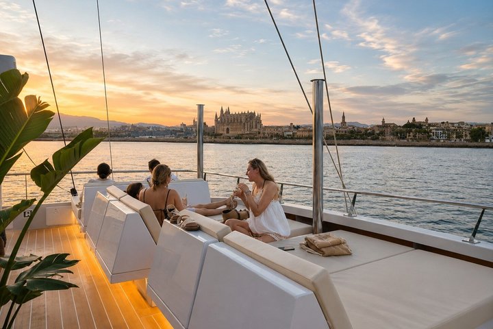 Sunset Catamaran Tour in Mallorca with VIP option