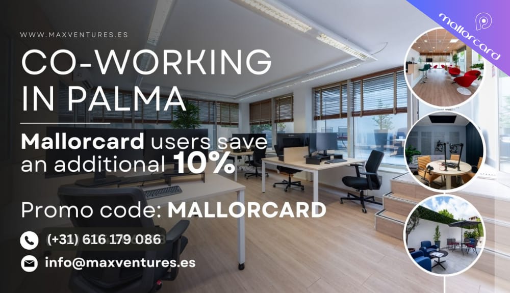 Max Ventures Coworking, Services & Business, -10% deal, promo code MALLORCARD, Palma de Mallorca
