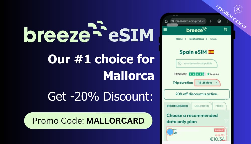 Breezesim eSIMs, Services & Business, -20% deal, promo code MALLORCARD, Palma de Mallorca