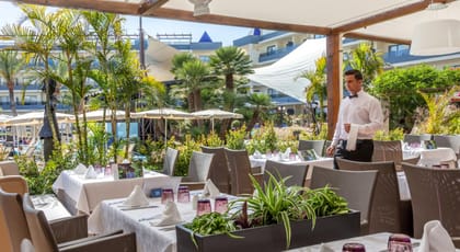 Zafiro Palmanova, All Inclusive Hotel, Av. de Cas Saboners, 5, 07181 Palmanova, Mallorca, photo 2, Zafiro Palmanova mallorca restaurant terrace