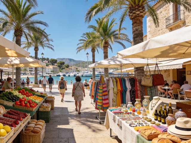 Mercado semanal Port de Pollensa Maiorca, Pollensa, Mallorca, photo