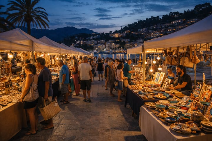 Nachtmarkt Port de Sóller Mallorca, Sóller, Mallorca