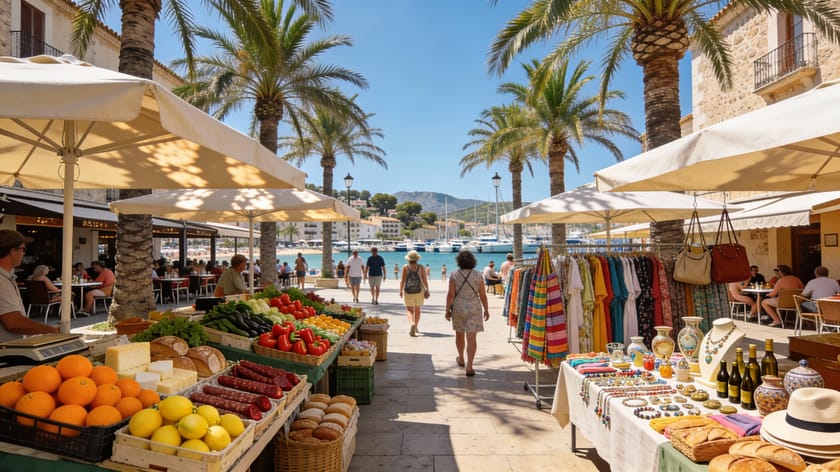 Mercado semanal Port de Pollensa Maiorca, Pollensa, Mallorca