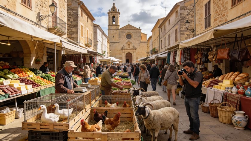 Mercado semanal Sineu Maiorca, Sineu, Mallorca