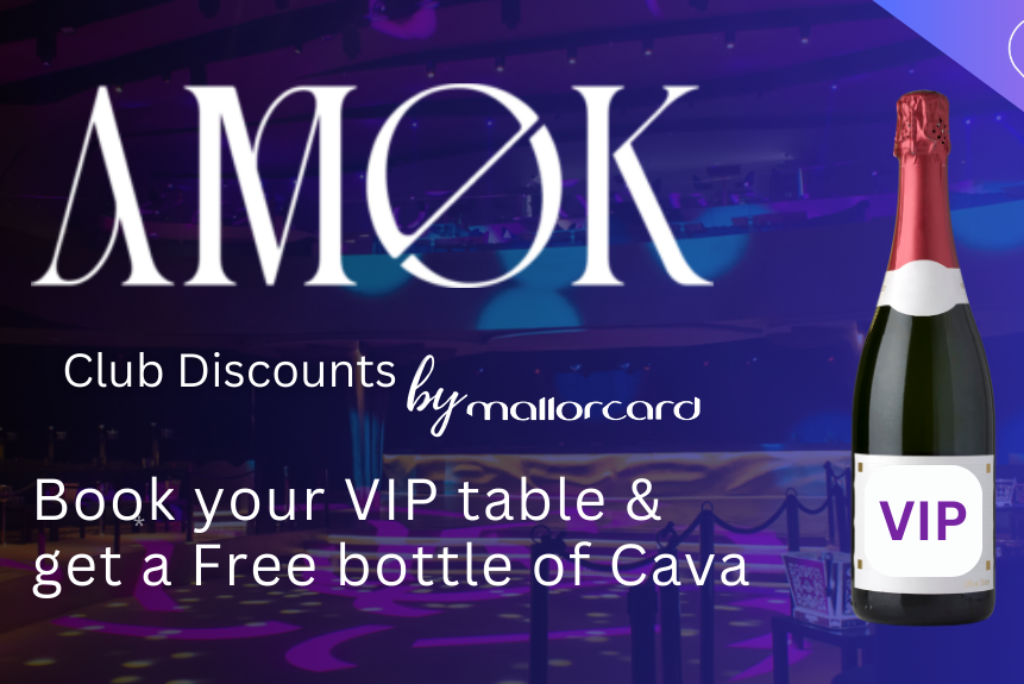 Save on Tickets & Free Cava with VIP Tables at AMØK Mallorca – Exclusively with Mallorcard